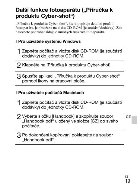 Sony DSC-W330 - DSC-W330 Consignes d&rsquo;utilisation Tch&egrave;que