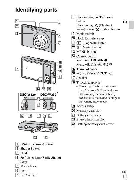 Sony DSC-W330 - DSC-W330 Consignes d&rsquo;utilisation Grec