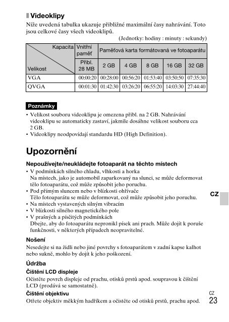 Sony DSC-W330 - DSC-W330 Consignes d&rsquo;utilisation Hongrois