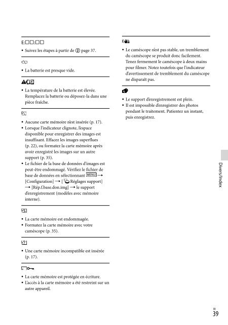 Sony HDR-PJ230E - HDR-PJ230E Consignes d&rsquo;utilisation Fran&ccedil;ais