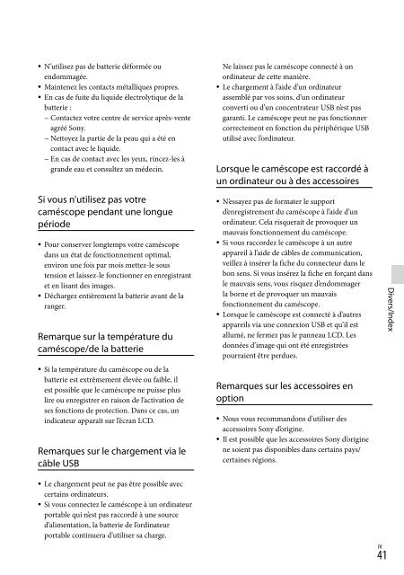 Sony HDR-PJ230E - HDR-PJ230E Consignes d&rsquo;utilisation Fran&ccedil;ais