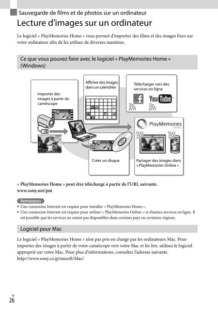 Sony HDR-PJ230E - HDR-PJ230E Consignes d&rsquo;utilisation