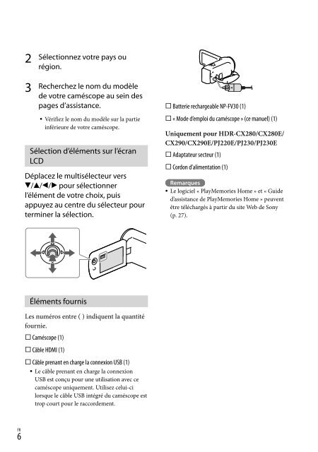 Sony HDR-PJ230E - HDR-PJ230E Consignes d&rsquo;utilisation