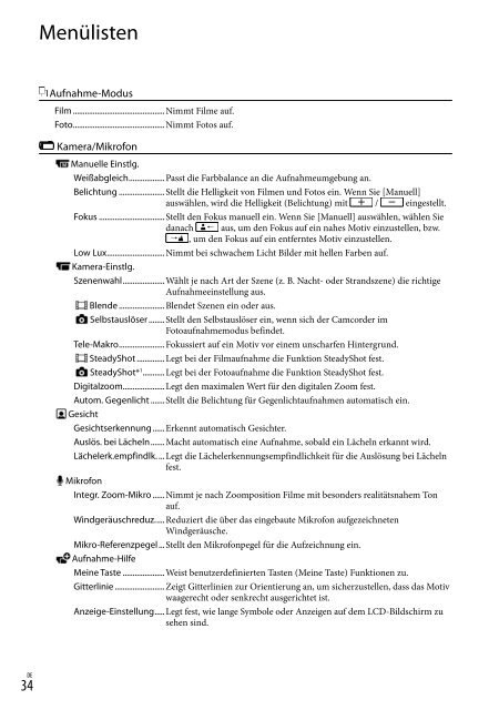 Sony HDR-PJ230E - HDR-PJ230E Consignes d&rsquo;utilisation