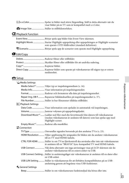 Sony HDR-PJ230E - HDR-PJ230E Consignes d&rsquo;utilisation Su&eacute;dois