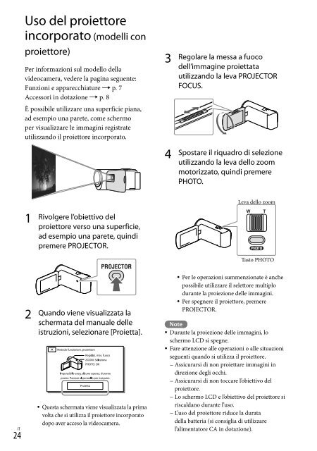 Sony HDR-PJ230E - HDR-PJ230E Consignes d&rsquo;utilisation Italien