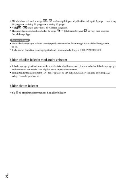 Sony HDR-PJ230E - HDR-PJ230E Consignes d&rsquo;utilisation Slovaque