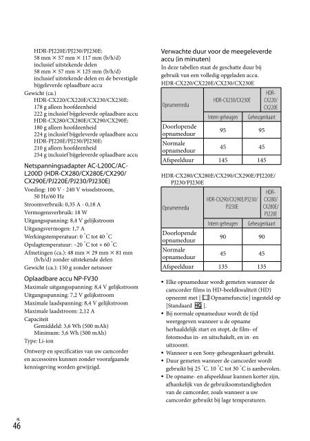 Sony HDR-PJ230E - HDR-PJ230E Consignes d&rsquo;utilisation Portugais