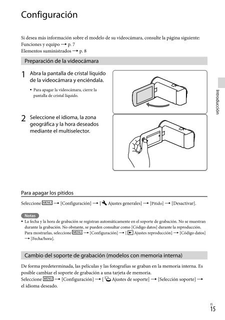 Sony HDR-PJ230E - HDR-PJ230E Consignes d&rsquo;utilisation Espagnol