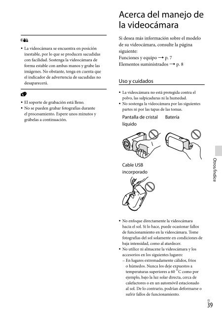 Sony HDR-PJ230E - HDR-PJ230E Consignes d&rsquo;utilisation Espagnol