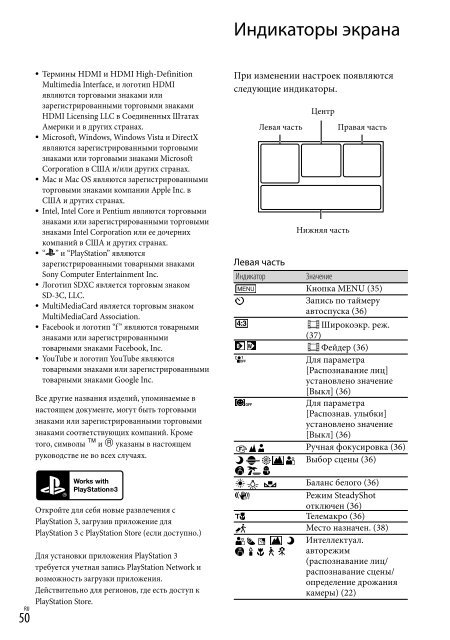 Sony HDR-PJ230E - HDR-PJ230E Consignes d&rsquo;utilisation Russe