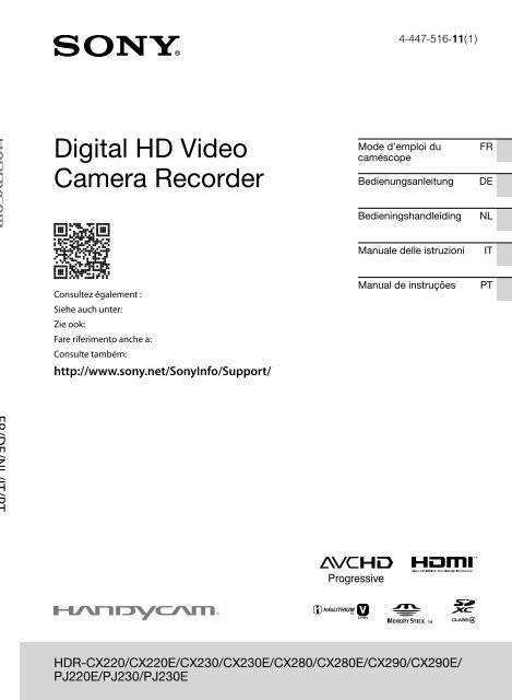 Sony HDR-PJ230E - HDR-PJ230E Consignes d&rsquo;utilisation Allemand