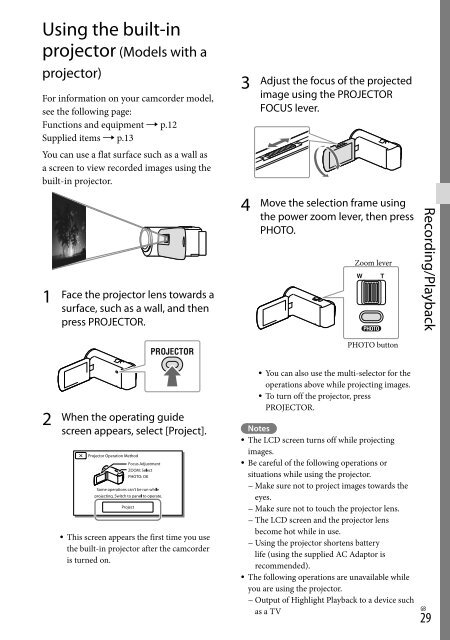 Sony HDR-PJ230E - HDR-PJ230E Consignes d&rsquo;utilisation Anglais