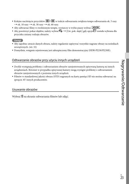 Sony HDR-PJ230E - HDR-PJ230E Consignes d&rsquo;utilisation Hongrois