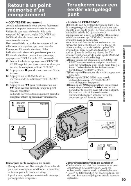 Sony CCD-TR412E - CCD-TR412E Consignes d&rsquo;utilisation N&eacute;erlandais