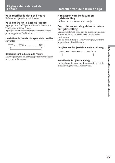 Sony CCD-TR412E - CCD-TR412E Consignes d&rsquo;utilisation N&eacute;erlandais