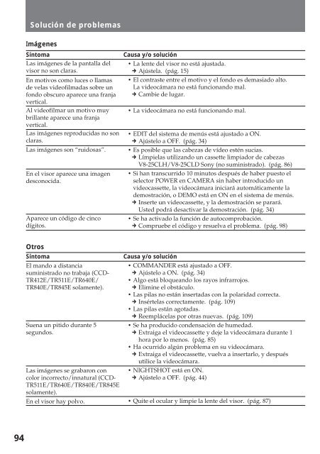 Sony CCD-TR412E - CCD-TR412E Consignes d&rsquo;utilisation Espagnol