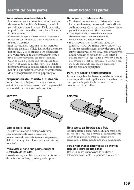 Sony CCD-TR412E - CCD-TR412E Consignes d&rsquo;utilisation Portugais