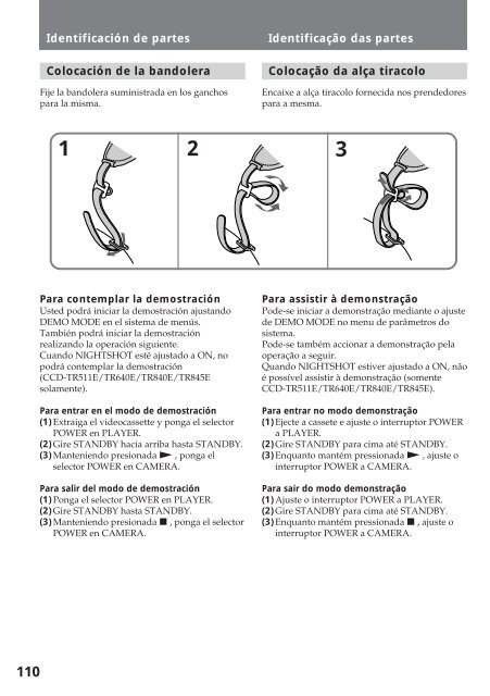 Sony CCD-TR412E - CCD-TR412E Consignes d&rsquo;utilisation Portugais