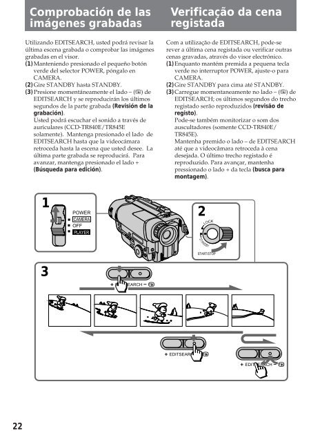 Sony CCD-TR412E - CCD-TR412E Consignes d&rsquo;utilisation Portugais