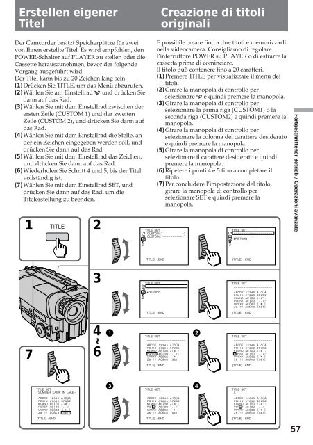 Sony CCD-TR412E - CCD-TR412E Consignes d&rsquo;utilisation Italien