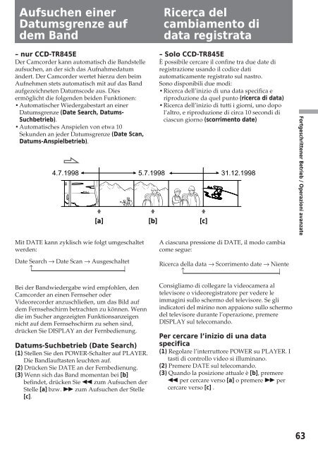 Sony CCD-TR412E - CCD-TR412E Consignes d&rsquo;utilisation Allemand