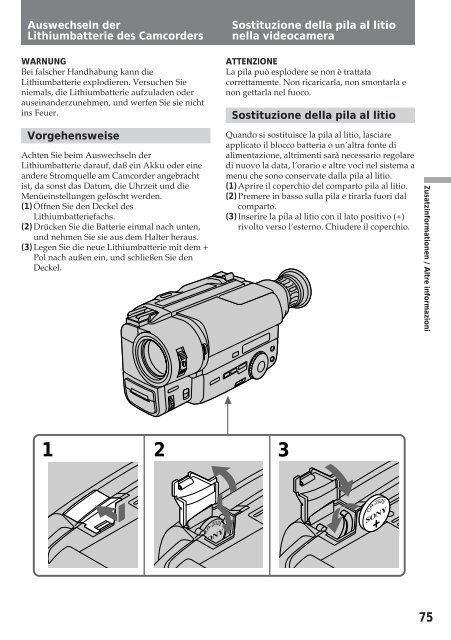 Sony CCD-TR412E - CCD-TR412E Consignes d&rsquo;utilisation Allemand