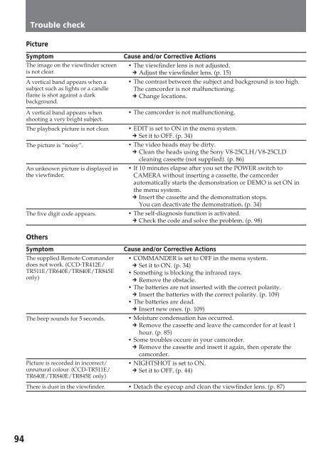 Sony CCD-TR412E - CCD-TR412E Consignes d&rsquo;utilisation Russe