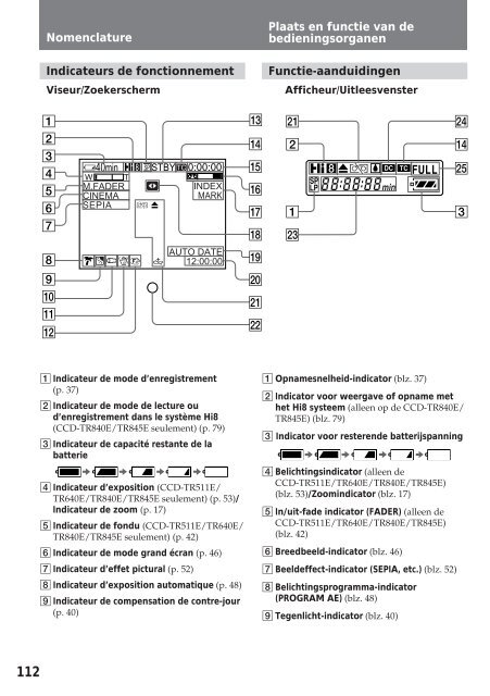 Sony CCD-TR412E - CCD-TR412E Consignes d&rsquo;utilisation Fran&ccedil;ais