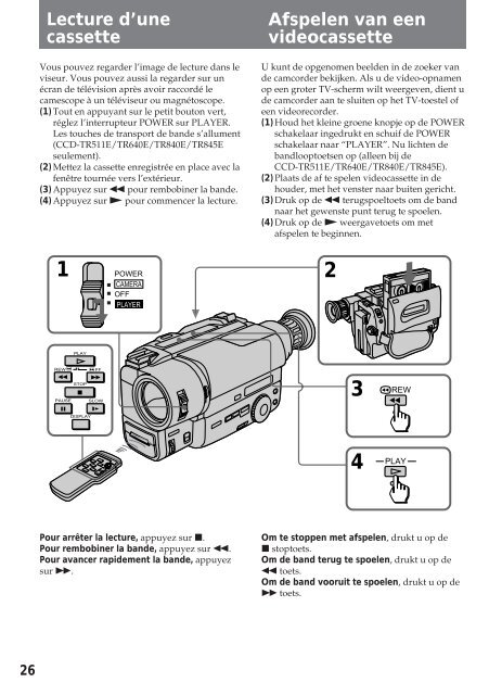 Sony CCD-TR412E - CCD-TR412E Consignes d&rsquo;utilisation Fran&ccedil;ais