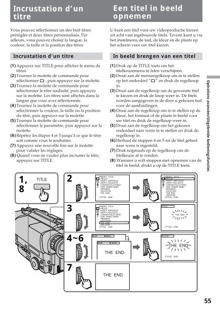 Sony CCD-TR412E - CCD-TR412E Consignes d&rsquo;utilisation Fran&ccedil;ais