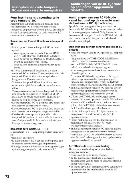 Sony CCD-TR412E - CCD-TR412E Consignes d&rsquo;utilisation Fran&ccedil;ais