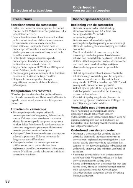 Sony CCD-TR412E - CCD-TR412E Consignes d&rsquo;utilisation Fran&ccedil;ais