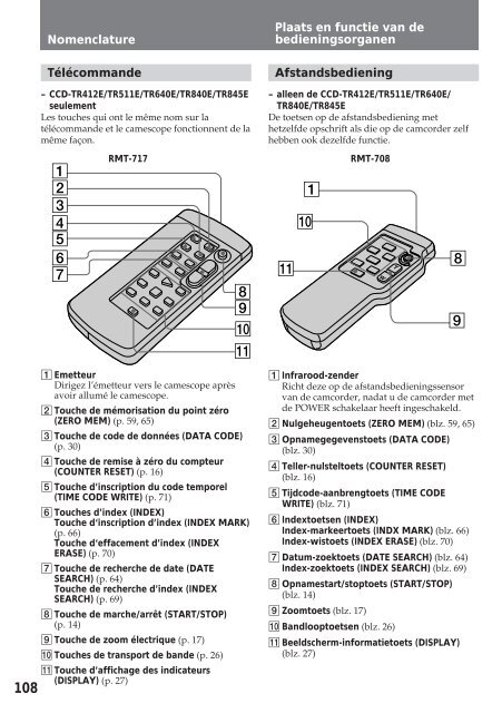 Sony CCD-TR412E - CCD-TR412E Consignes d&rsquo;utilisation