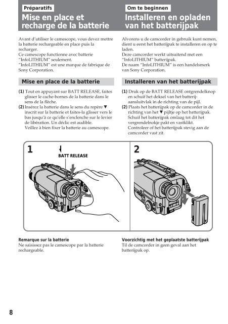 Sony CCD-TR412E - CCD-TR412E Consignes d&rsquo;utilisation