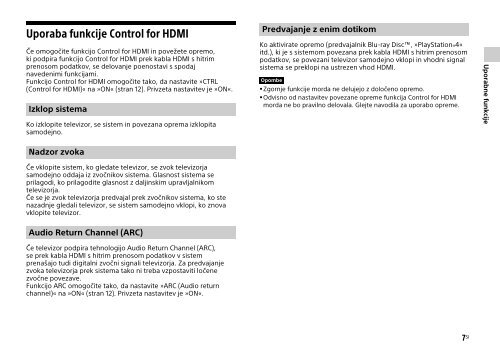 Sony HT-CT770 - HT-CT770 Istruzioni per l'uso Sloveno