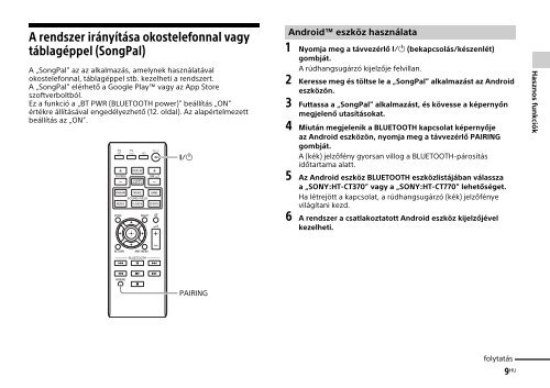 Sony HT-CT770 - HT-CT770 Istruzioni per l'uso Ungherese