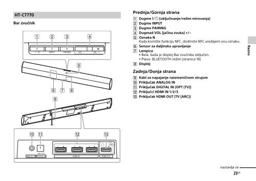 Sony HT-CT770 - HT-CT770 Istruzioni per l'uso Serbo