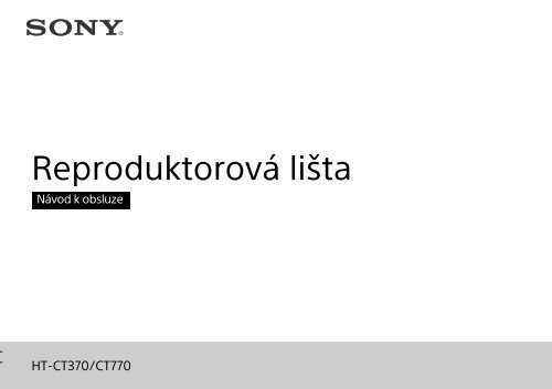 Sony HT-CT770 - HT-CT770 Istruzioni per l'uso Ceco