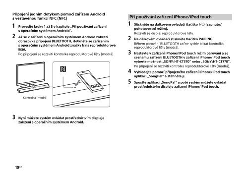 Sony HT-CT770 - HT-CT770 Istruzioni per l'uso Ceco