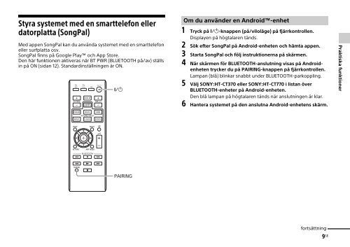 Sony HT-CT770 - HT-CT770 Istruzioni per l'uso Svedese