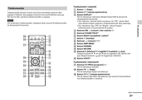 Sony HT-CT770 - HT-CT770 Istruzioni per l'uso Albanese