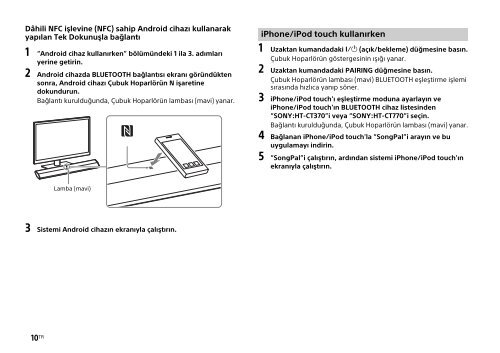 Sony HT-CT770 - HT-CT770 Istruzioni per l'uso Turco