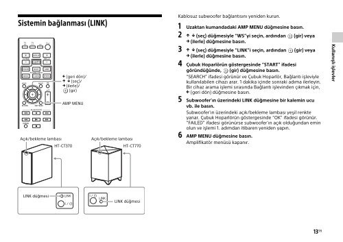 Sony HT-CT770 - HT-CT770 Istruzioni per l'uso Turco