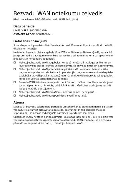Sony SVE1512C1R - SVE1512C1R Documenti garanzia Lituano