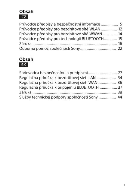 Sony SVE1512C1R - SVE1512C1R Documenti garanzia Slovacco