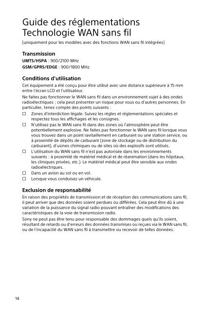 Sony SVE1512C1R - SVE1512C1R Documenti garanzia Francese