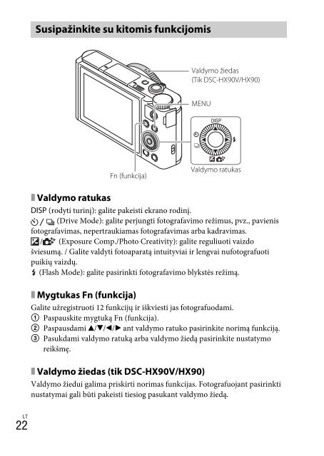 Sony DSC-WX500 - DSC-WX500 Mode d'emploi Lituanien