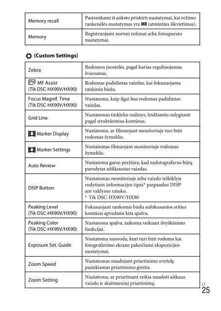 Sony DSC-WX500 - DSC-WX500 Mode d'emploi Lituanien