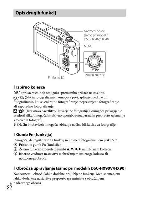 Sony DSC-WX500 - DSC-WX500 Mode d'emploi Slov&eacute;nien